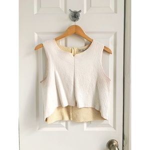 Zara Knit faux leather halter/harness vest, M